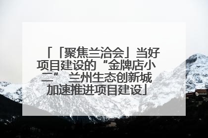 「聚焦兰洽会」当好项目建设的“金牌店小二” 兰州生态创新城加速推进项目建设
