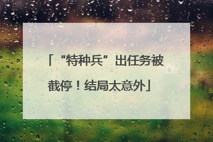 “特种兵”出任务被截停！结局太意外