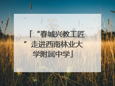 “春城兴教工匠”走进西南林业大学附属中学