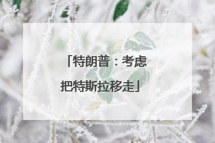特朗普：考虑把特斯拉移走