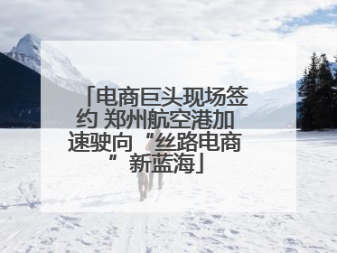 电商巨头现场签约 郑州航空港加速驶向“丝路电商”新蓝海