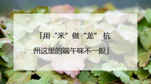 用“米”做“龙” 杭州这里的端午味不一般