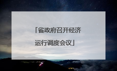 省政府召开经济运行调度会议