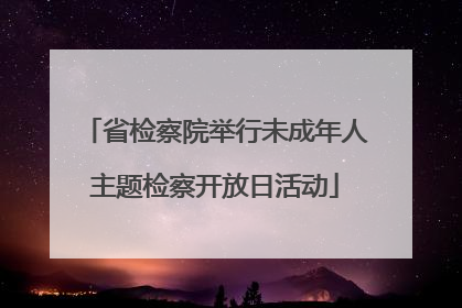 省检察院举行未成年人主题检察开放日活动