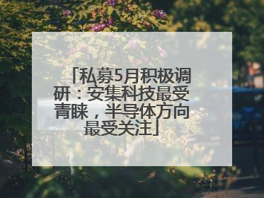 私募5月积极调研：安集科技最受青睐，半导体方向最受关注