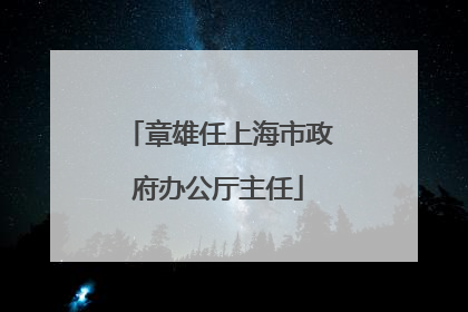 章雄任上海市政府办公厅主任