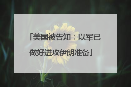 美国被告知：以军已做好进攻伊朗准备