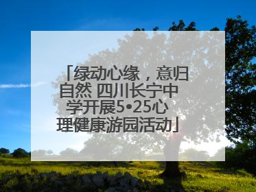 绿动心缘，意归自然 四川长宁中学开展5•25心理健康游园活动