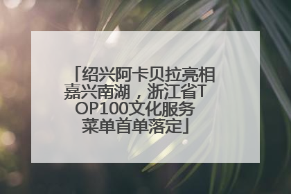 绍兴阿卡贝拉亮相嘉兴南湖，浙江省TOP100文化服务菜单首单落定