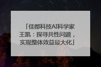 佳都科技AI科学家王凯：探寻共性问题，实现整体效益最大化
