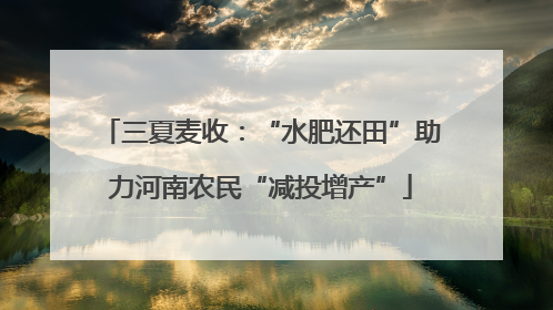 三夏麦收：“水肥还田”助力河南农民“减投增产”