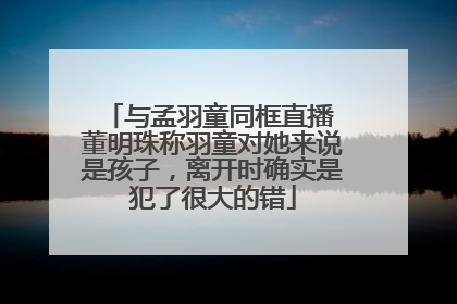 与孟羽童同框直播 董明珠称羽童对她来说是孩子，离开时确实是犯了很大的错
