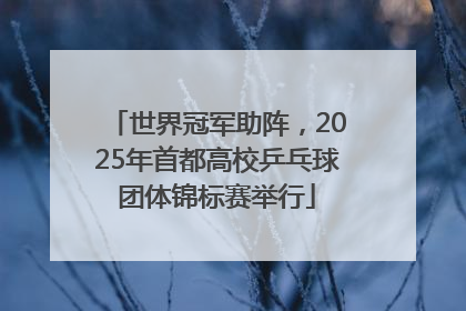 世界冠军助阵，2025年首都高校乒乓球团体锦标赛举行