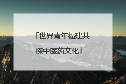 世界青年福建共探中医药文化