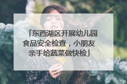 东西湖区开展幼儿园食品安全检查，小朋友亲手给蔬菜做快检