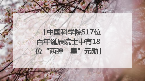 中国科学院517位百年诞辰院士中有18位“两弹一星”元勋