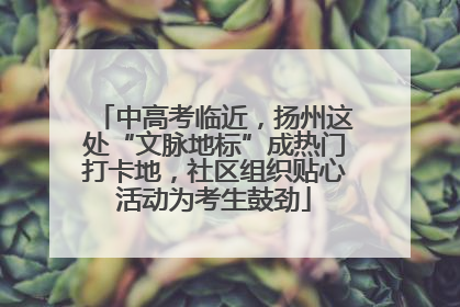 中高考临近，扬州这处“文脉地标”成热门打卡地，社区组织贴心活动为考生鼓劲