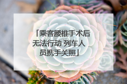 乘客腰椎手术后无法行动 列车人员携手关照