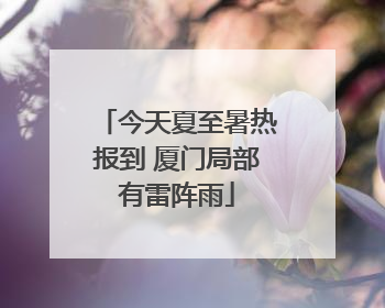 今天夏至暑热报到 厦门局部有雷阵雨