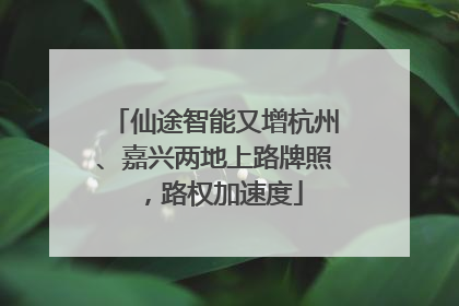 仙途智能又增杭州、嘉兴两地上路牌照，路权加速度