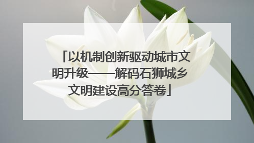 以机制创新驱动城市文明升级——解码石狮城乡文明建设高分答卷