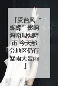受台风“蝴蝶”影响海南现强降雨 今天部分地区仍有暴雨大暴雨