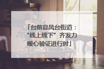 台前县凤台街道：“线上线下”齐发力 暖心验证进行时