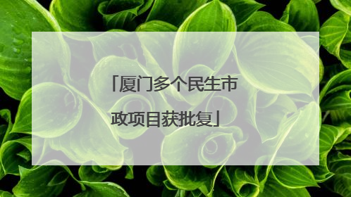 厦门多个民生市政项目获批复