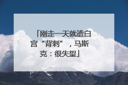 刚走一天就遭白宫“背刺”，马斯克：很失望