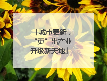 城市更新，“更”出产业升级新天地