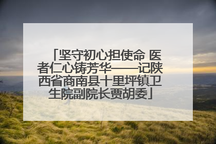 坚守初心担使命 医者仁心铸芳华——记陕西省商南县十里坪镇卫生院副院长贾胡委