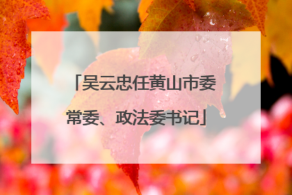 吴云忠任黄山市委常委、政法委书记