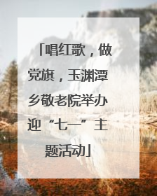 唱红歌，做党旗，玉渊潭乡敬老院举办迎“七一”主题活动