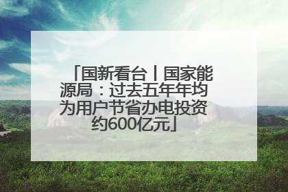 国新看台丨国家能源局：过去五年年均为用户节省办电投资约600亿元