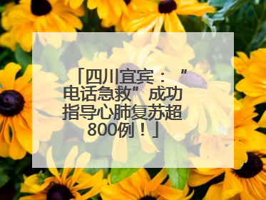 四川宜宾：“电话急救”成功指导心肺复苏超800例！