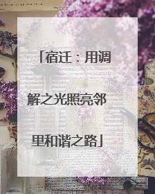 宿迁：用调解之光照亮邻里和谐之路