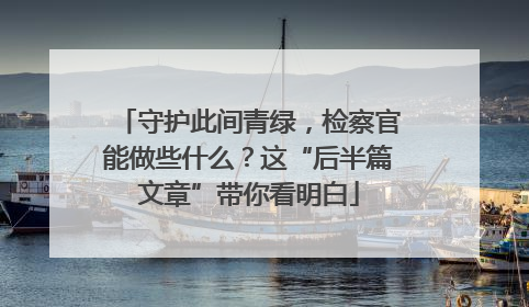 守护此间青绿，检察官能做些什么？这“后半篇文章”带你看明白