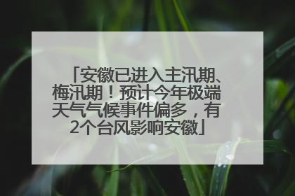 安徽已进入主汛期、梅汛期！预计今年极端天气气候事件偏多，有2个台风影响安徽