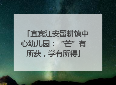 宜宾江安留耕镇中心幼儿园：“芒”有所获，学有所得