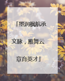 墨润枫航承文脉，雁舞云章育英才