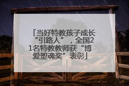 当好特教孩子成长“引路人”，全国21名特教教师获“博爱塑魂奖”表彰