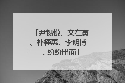 尹锡悦、文在寅、朴槿惠、李明博，纷纷出面