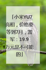 小米YU7亮相，价格要等到7月，雷军：19.9万元是不可能的