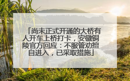 尚未正式开通的大桥有人开车上桥打卡，安徽铜陵官方回应：不服管劝擅自进入，已采取措施
