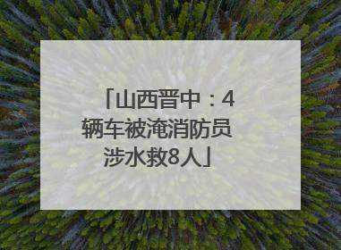 山西晋中：4辆车被淹消防员涉水救8人