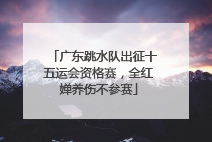 广东跳水队出征十五运会资格赛，全红婵养伤不参赛