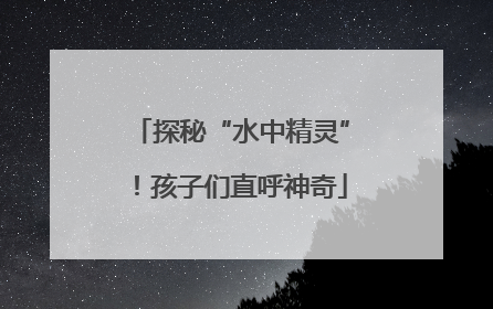 探秘“水中精灵”！孩子们直呼神奇