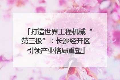 打造世界工程机械“第三极”：长沙经开区引领产业格局重塑
