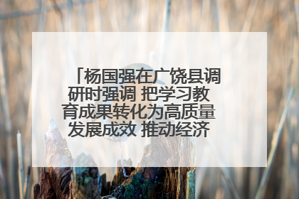 杨国强在广饶县调研时强调 把学习教育成果转化为高质量发展成效 推动经济稳健向好进中提质