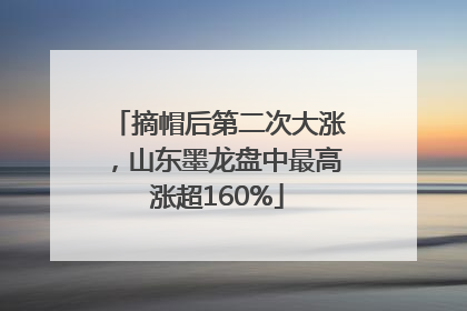 摘帽后第二次大涨，山东墨龙盘中最高涨超160%